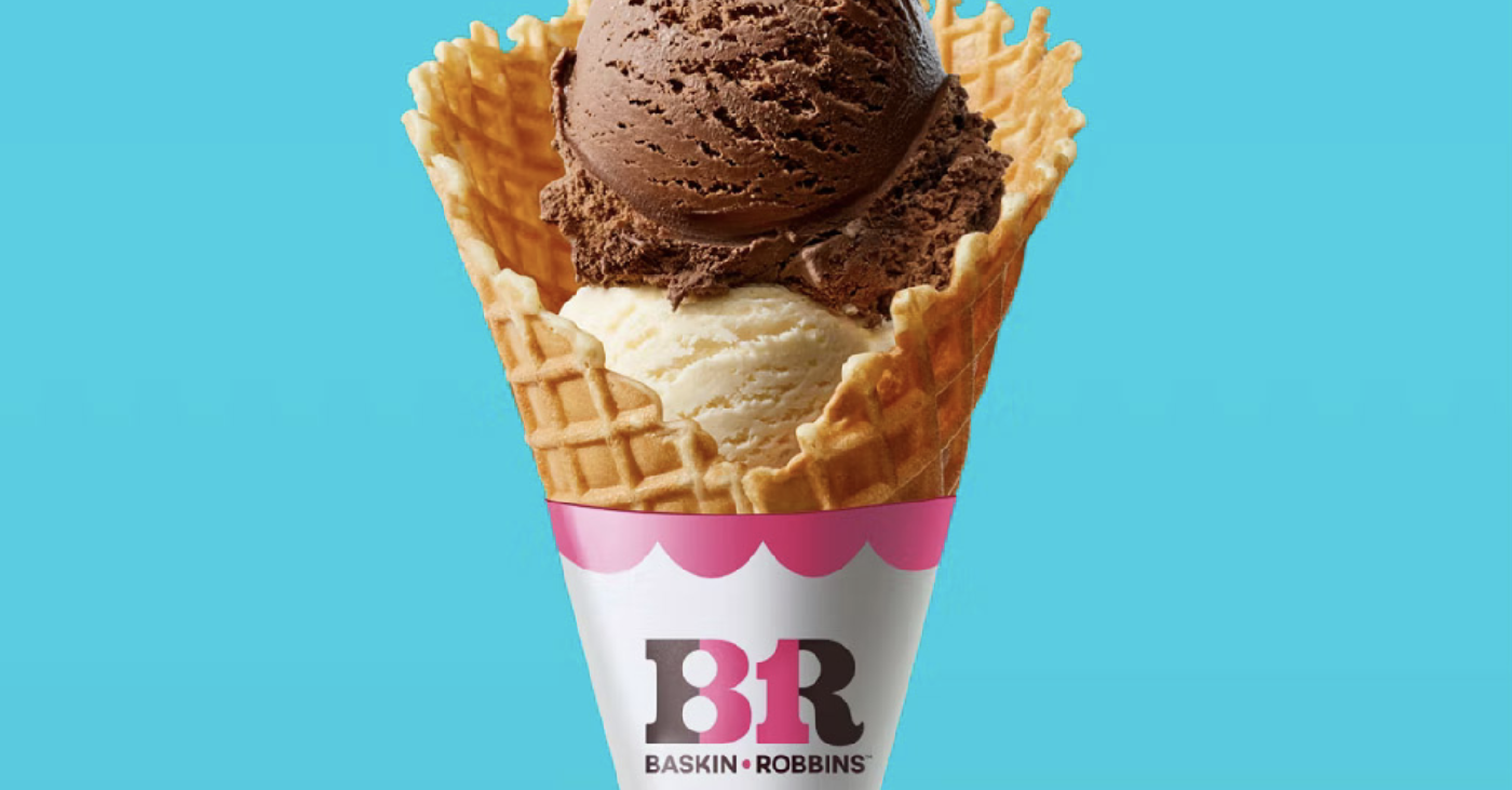 冰淇淋连锁店Baskin-Robbins公布了新的标志设计和包装设计